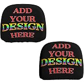 Personalized Car Headrest Cover with Logo Customize Headrest Covers for Car | Soft Breathable Car Headrest Fit for Most Cars Sedan Van Vehicles