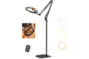 Ring Light with Stand and Phone Holder, Evershop 10” Overhead Phone Camera Mount, 70.8” Tall Adjustable Tripod Light Ring for