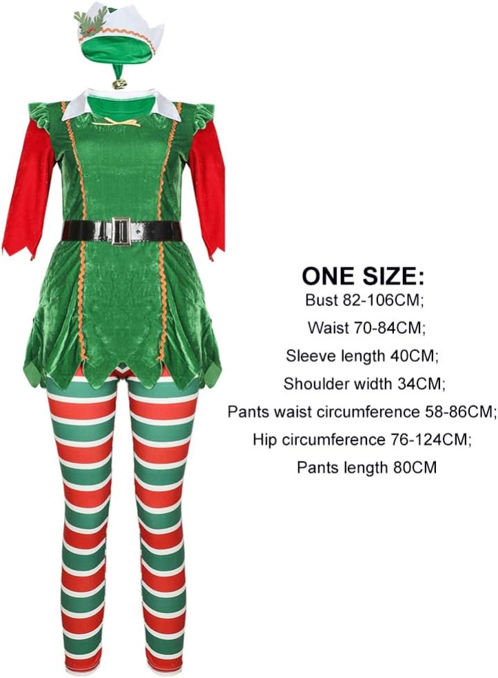 SOIMISS 1 Set Christmas Adult Costume Women Costume with Hat Stocking Costume Cosplay Outfit for Women Lady Party - Image 3