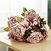 Ogrmar Vintage Artificial Peony Silk Flowers Bouquet for Decoration (Cameo Brown x2)