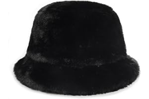 Zylioo Oversize 3XL/2XL/XL Fluffy Bucket Hat,L/M/S Faux Fur Warm Hat Petite,Large Winter Plush Fuzzy Hat for Big Heads
