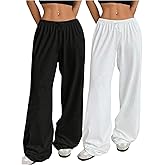 SOLY HUX Girl's 2 Piece Wide Leg Pants Elastic Waist Baggy Sweatpants Casual Trousers