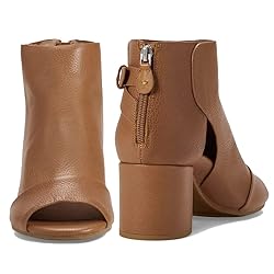 MOOMMO Women Open Toe Booties Sandals Heel Tan
