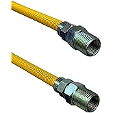 72" Stainless Steel Gas Connector with 1/2" and 1/2" Fittings