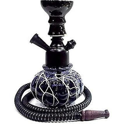 an Handicrafts Glass Hookah 8 inch Colour - Black