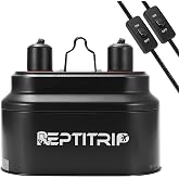 REPTITRIP Reptile Heat Lamp Fixture, Dual Light Fixture with Two Switches | Max 160W Each E26 Socket, Compatible with ceramic heat emitter, basking heat lamp, UVB bulb, for Bearded Dragon turtle lizard
