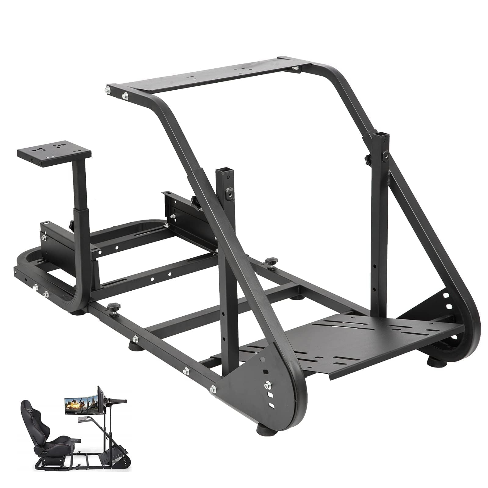 Marada Racing Simulator Cockpit with TV Bracket Mounting Holes Fit for Logitech/Fanatec/Thrustmaster G923 G27 G29 G920 T300, Adjustable Driving Simulator, No Steering Wheel Pedal TV Seat
