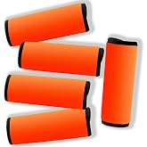 Gowraps Neoprene Luggage Handle Wrap 5pcs Pack Neon Luggage Tags/Identifiers Bright Luggage Markers Airport Travel Accessories for Luggage/Suitcase Fluorescent Orange