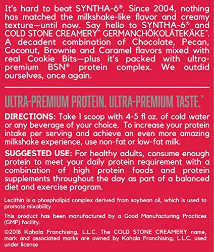 image for BSN Syntha-6 Whey Protein Powder, Cold Stone Creamery- Germanchökolä