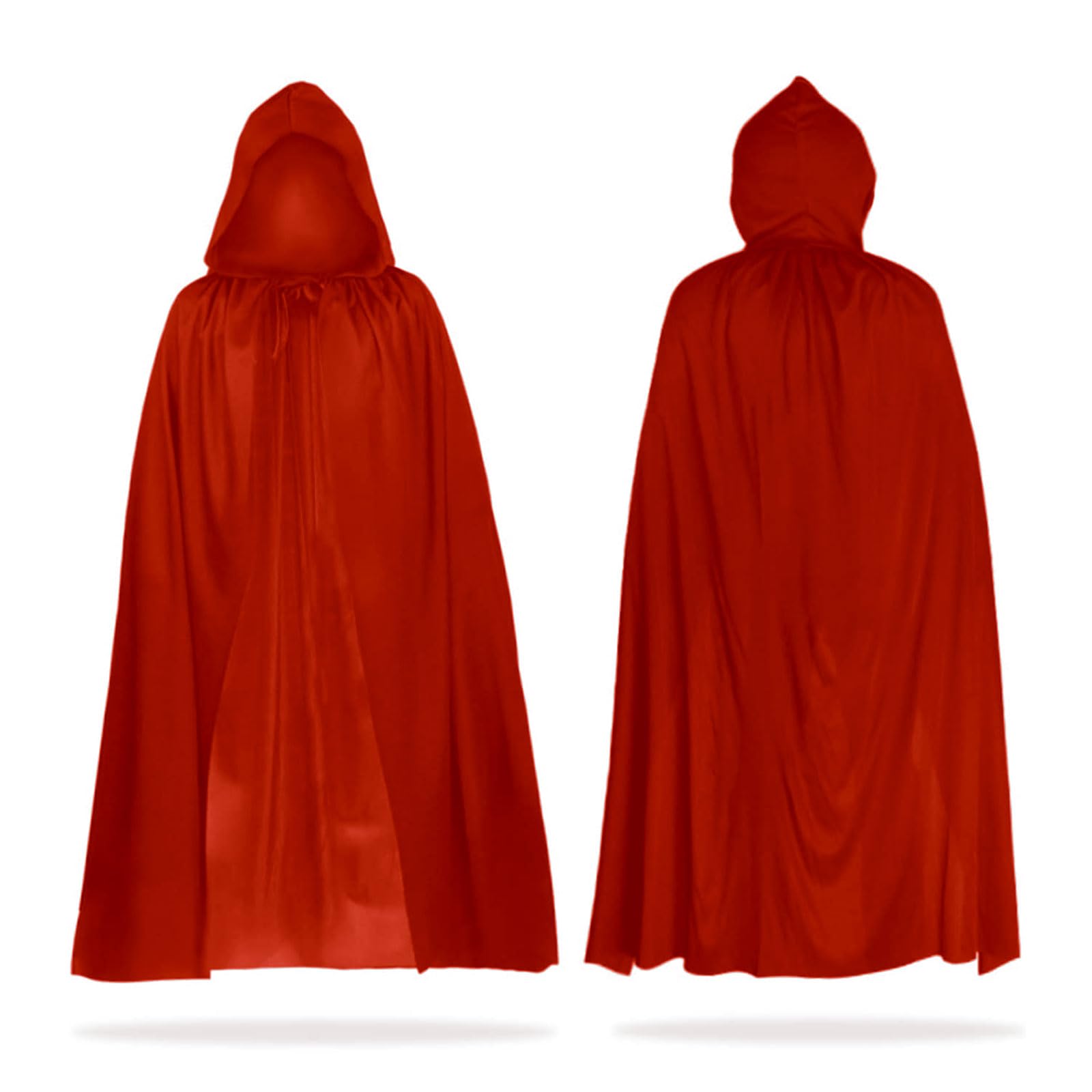 MIVAIUN 140 cm Red Cape Witch Cosplay Accessories Adult Halloween Fancy Dress Costume, Adult Cloak for Party Fancy Dress Masquerade (Red, 140cm)