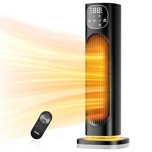 Grelife Space Heater, Quiet Electric Heater with Night Light