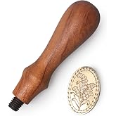 fsalisa Sealing Wax Stamp Plant Animal Wax Seal Stamp Vintage Removable Brass Head Wooden Handle for Cards Envelopes, Wedding Invitations, Wine Packages, Gift Wrapping (Lily of the Valley -Oval)