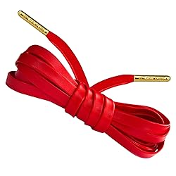 Loop King Laces - Premium Red Flat Leather Shoe