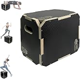 3 in 1 Non-Slip Wooden Plyometric Jump Box Adjustable Box Jumps for Home Gym Step-Ups Training