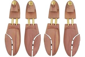 Kilocircle Men's Red Cedar Wood Shoe Tree with Twin Tubes 2PKS