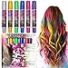 SOOKOO 6 Color Hair Chalk Set, Metallic Glitter Temporary Hair Color, No Mess, Built in Sealant, Works on All Hair Colors, 6 Count