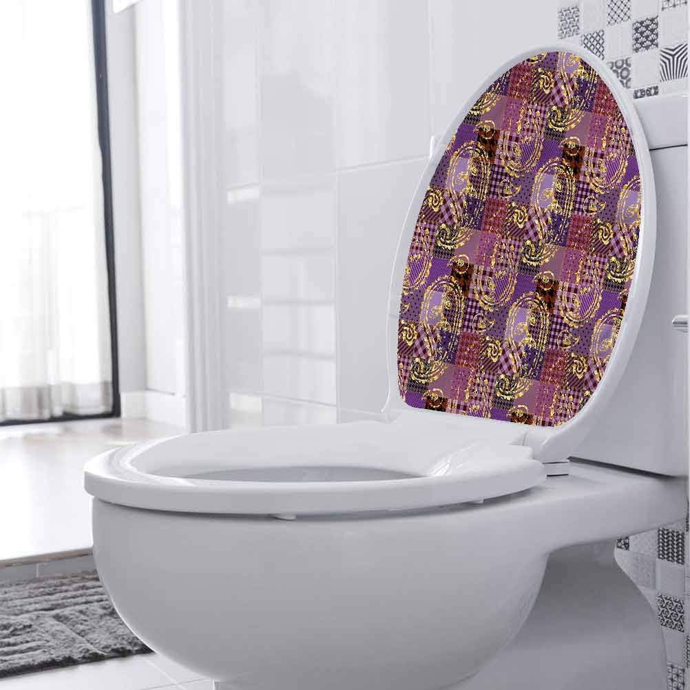 Toilet Seat Sticker/Lid Decal Paisley, Squares Polka Dots Squares DIY