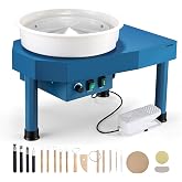 Huanyu Pottery Wheel Machine 12" Bat System Manual &amp; Foot Pedal Control | Pofessional Electric Ceramic Wheel for Adults Beginner-Friendly Easy to Center Clay Wheel Max 20 lbs Capacity