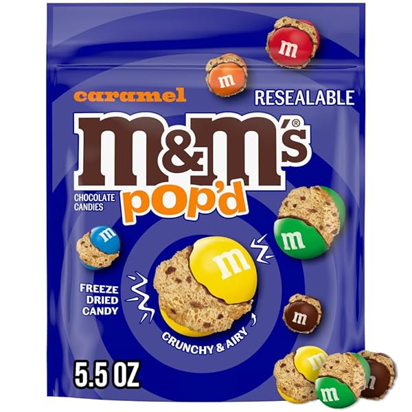 M&M’S POP’D CARAMEL CHOCOLATE CRUNCHY FREEZE-DRIED CANDY 5.5...
