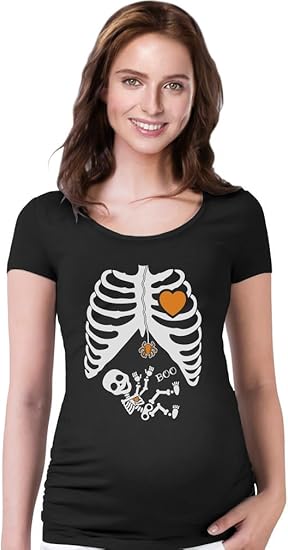 Tstars Halloween Pregnant Skeleton Maternity Shirt Xray Costume Pregnancy Shirt Amazon Ca Clothing Accessories