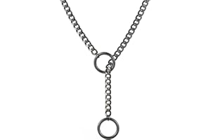 KOFISNI Heart O-ring Slip Chain Necklace For Women Punk Rock Stainless Steel Cuban Long Handmade Necklace Jewelry Gifts Adjustable Lariat Y-Necklace Heart Locker With Key