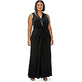 Adrianna Papell Womens Jersey Tuxedo Gown