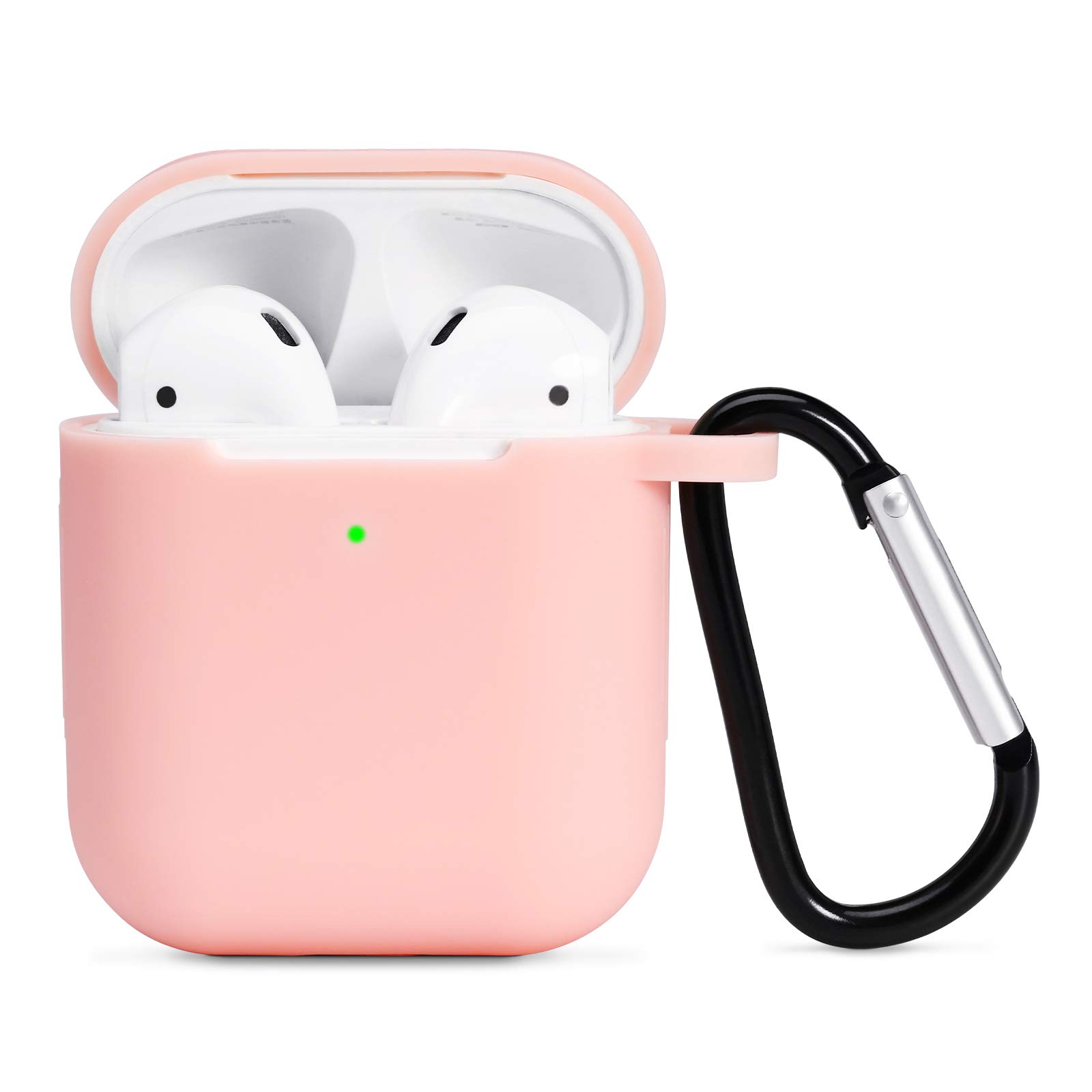 AKABEILA Compatible with AirPods 2 2019 & AirPods 1 2016 Case One Piece Soft Silicone Cute Cover Shockproof Protective Support Wireless Charging Front LED Visible