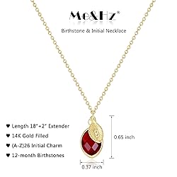 Me&Hz 14K Gold Filled January Birthstone Initial
