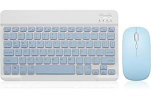 Bluetooth Keyboard and Mouse Combo Rechargeable Portable Wireless Keyboard Mouse Set for Apple iPad iPhone iOS 13 and above S
