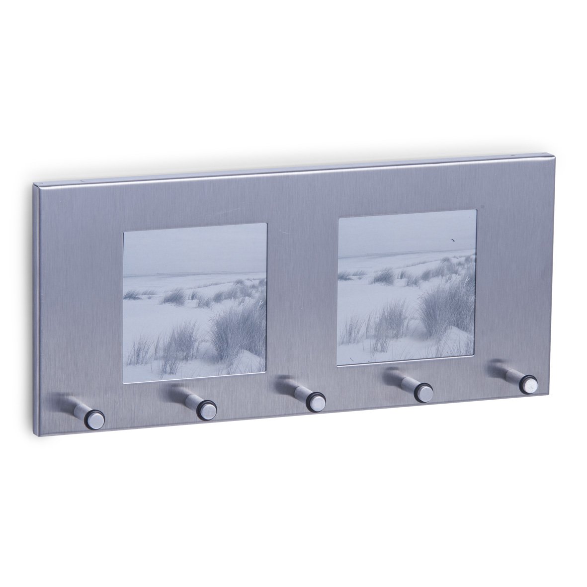 Zeller 13885 Key Holder with Photo Frame Stainless Steel Approx. 29 x 3.8 x 13 cm