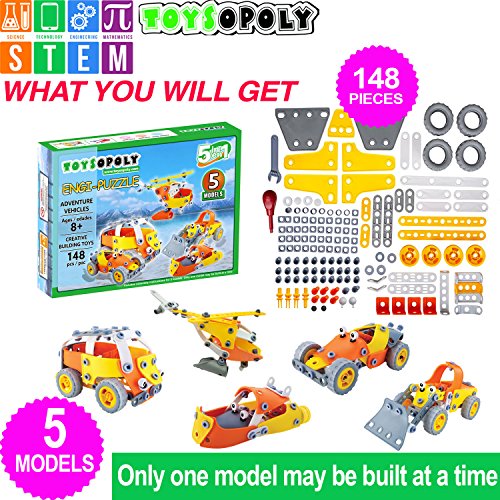 ToysOpoly STEM Toys Kit 5-in-1 Build and Play Set, Educational Engineering DIY Building Blocks for Ages 8, 9, 10, 11, 12 Year Old Boys & Girls, 148 Pieces - Thumbnail 2