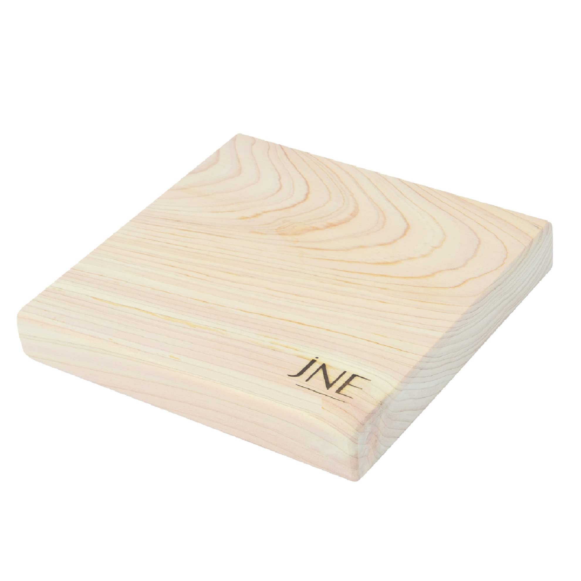 JNE Hinoki Cypress Wood Cutting Board, Cheese Board, Chopping Board, Serving Board for Wine, Crackers, Fruit. Housewarming, Wedding, Birthday gift. Trivet (Square-7"X1")