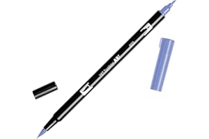 Tombow 56567 Dual Brush Pen Art Marker, 603 - Periwinkle, 1-Pack. Blendable, Brush and Fine Tip Marker