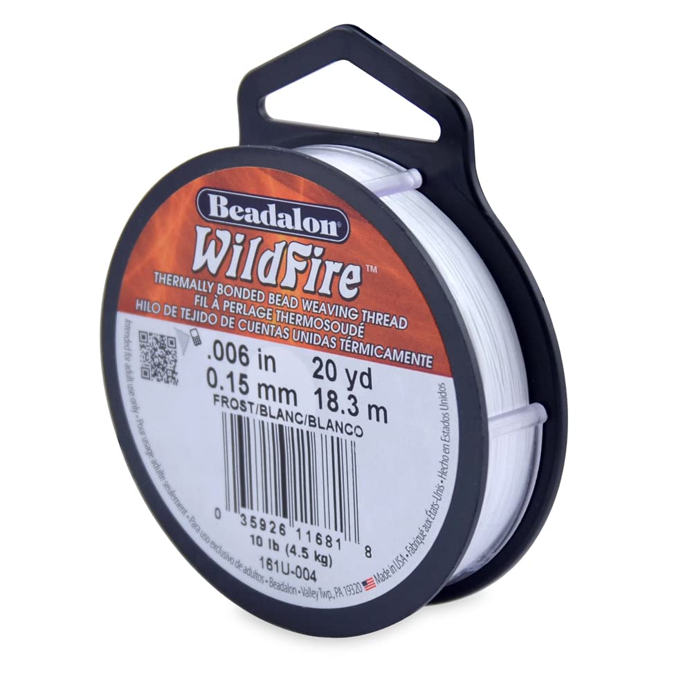 Beadalon Wildfire, 0.006 in, 0.15 mm, Break Strength 10 lb / 4.5 kg, Frost, 20 yd / 18 m