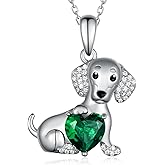 Feijiesi Dog Necklace Sterling Silver Yorkie/Pug/Dachshund Pendant Necklace Dog Jewelry for Women Men