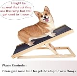 QiMu Solid Wooden Pet Ramp 2-Height Adjustable Car Dog Ladder Black 70x35x30/40 view 7