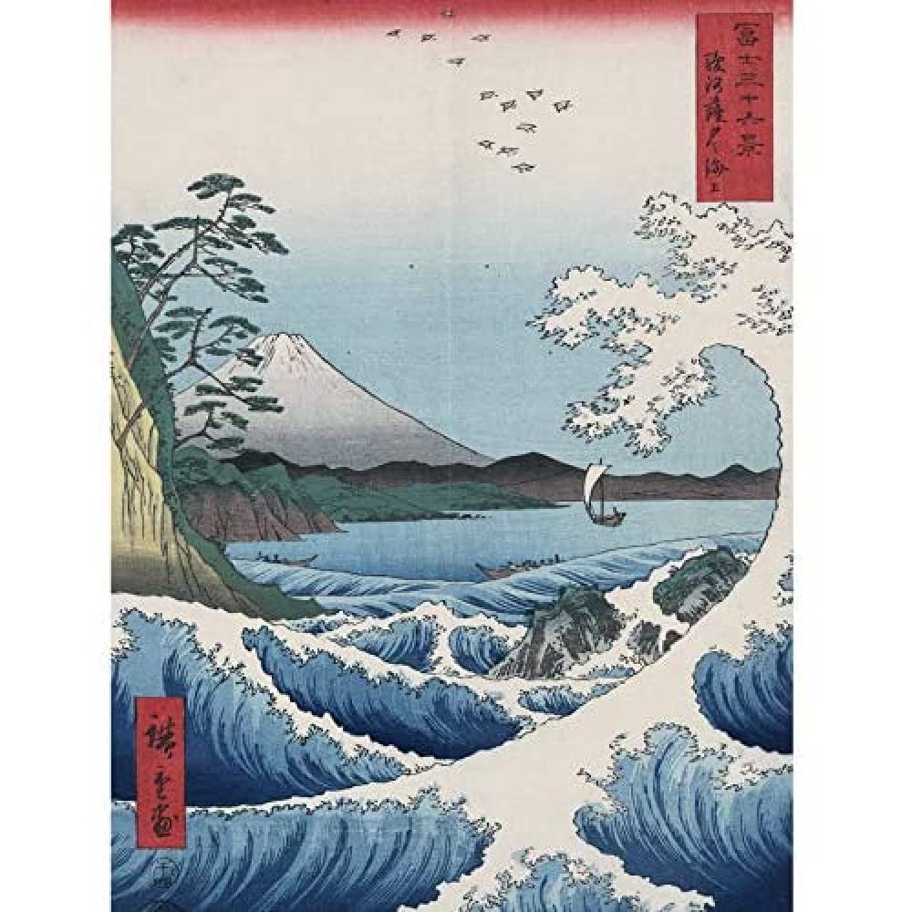 Wee Blue Coo Utagawa Hiroshige Sea Off Satta Unframed Wall Art Print Poster Home Decor Premium