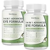 EVERVISION 14 in 1 Advanced Eye Formula, 2 Pack Eye Vitamin and Mineral Supplement with Lutein, Zinc, Zeaxanthin & Bilberry Extract for Vision Care, 120 Capsules