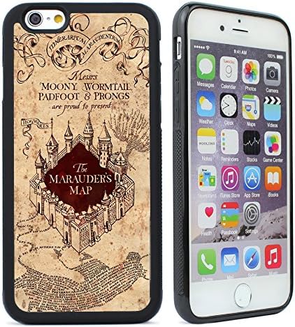 VONDER Harry Potter Marauder's Map Black Rubber Case Cover for iPhone 6/6s plus (5.5")
