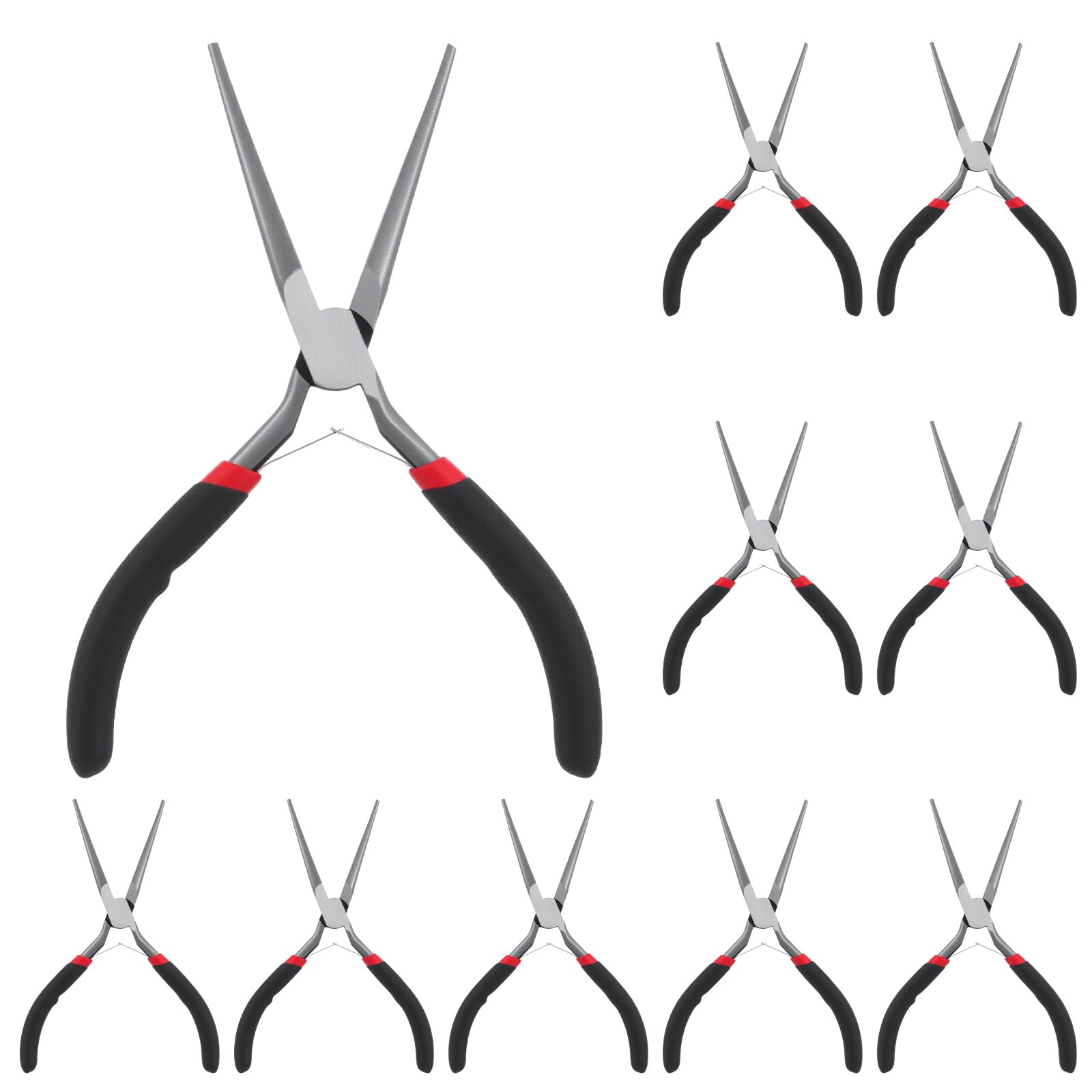 Photo 1 of 10 PCS 6 Inch Extra Long Needle Nose Pliers, Mini Precision Jewelry Pliers with Comfort Grip, Needle Nose for Jewelry Making, Repair, Crafts