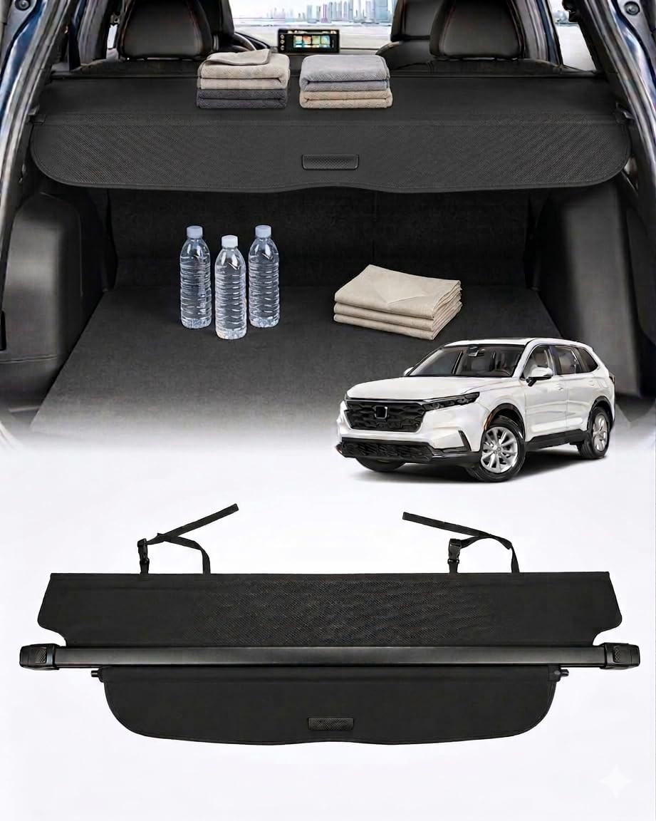 Powerty Cubierta de carga para Honda CRV 2023-2025 2026 Cubierta retráctil para maletero para accesorios CRV Cubierta de equipaje de carga sin espacio (NO para Sport Touring Hybrid)