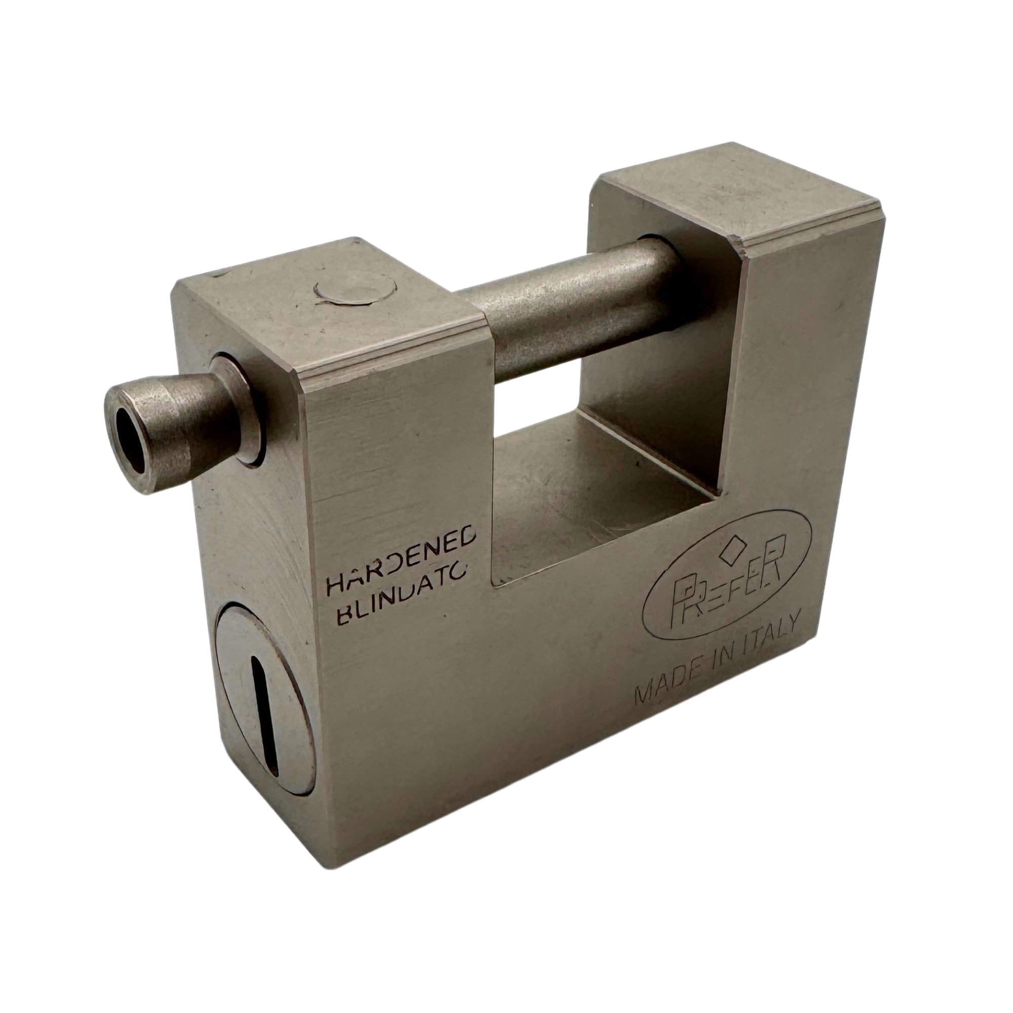 PREFER WL20.0000.0000 Lucchetto blindato da serranda Armored Shutter Lock, Brass, 84 mm
