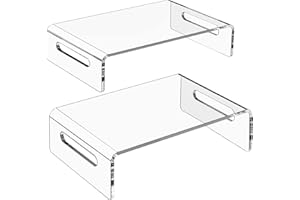 Zimilar 2 Pack Monitor Stand Riser, Acrylic Monitor Stand for Computer, Laptop, Printer, Notebook, Premium Clear Laptop Stand Acrylic Monitor Riser for Home Office, Monitor Stands for 2 Monitors