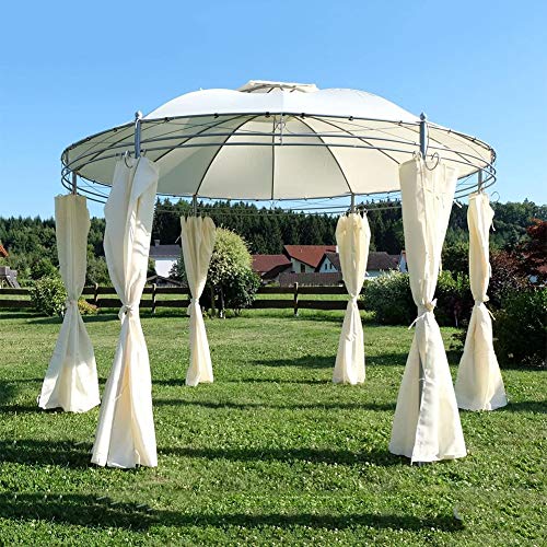 Eleganter Garten-Pavillon, 3.5 M Runde mit Dach 100% wasserdicht Double Top Zelt Hof Außen Markise Außen Freizeit Möbeln…