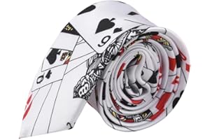 Poker Tie Gifts for Men Women Unique Casino Poker Lovers Birthday Gifts for Gambler Friends Cards Players Necktie Silky Casin