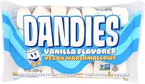 Dandies Vegan Marshmallows, No Artificial Flavorings, Food Dyes, Corn Syrup, or Gelatin, Perfect for Roasting, S’mores, or Sn