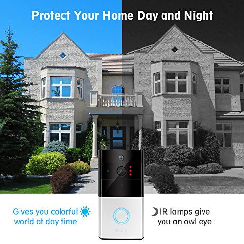Wireless Video Doorbell, Feagar 720P Wifi Door Bell Camera Kit with Low Power Consumption,Free Storage,Two-Way Audio, Infrared Night Vision, Motion Detection and Remote Control for IOS and Android - Thumbnail 4