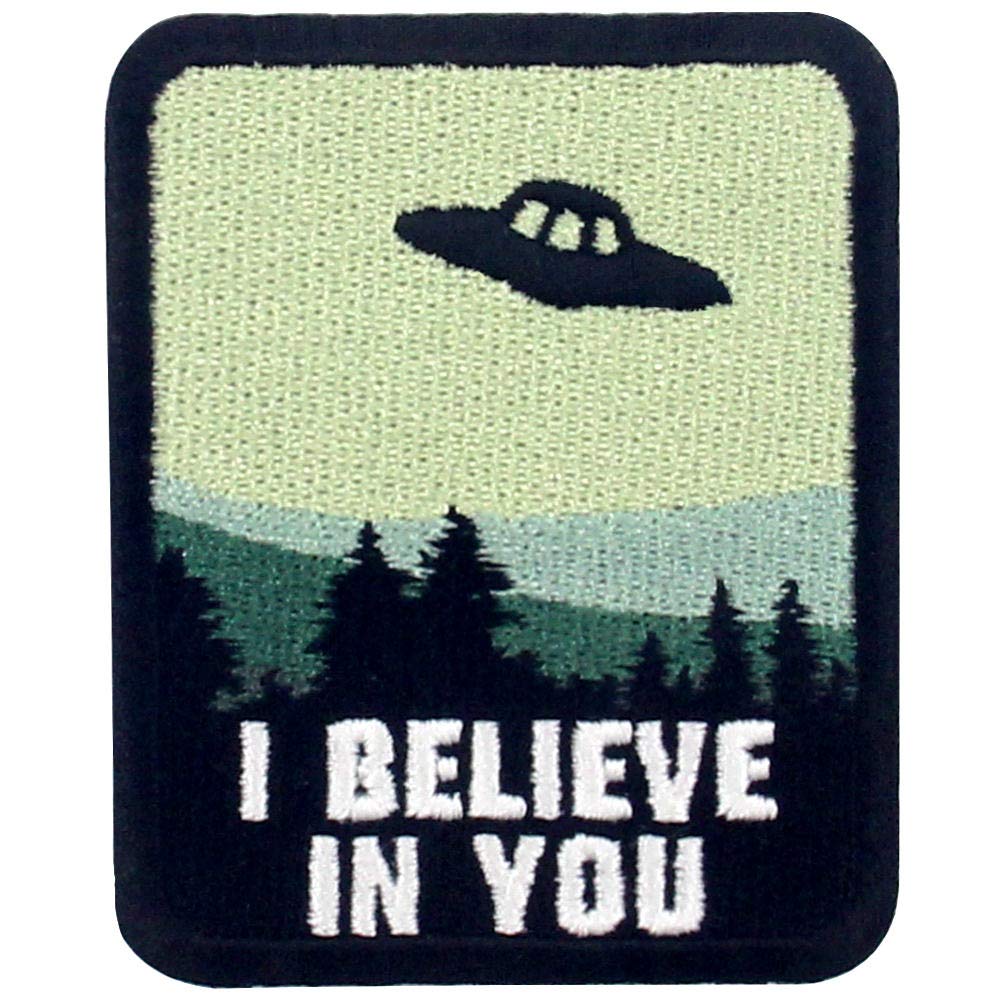 ZEGIN I Believe in You X - Files UFO Patch Embroidered Applique Badge Iron On Sew On Emblem