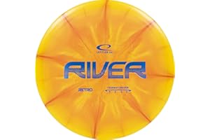 LATITUDE 64° GOLF DISCS Latitude 64 Retro Burst River | Disc Golf Fairway Driver | Easy-to-Throw Disc Golf Driver for Beginners | Straight Flying | 170g+ Frisbee Disc | Unique Burst Patterns | Orange