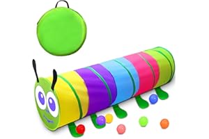 Kids Play Tunnel for Toddlers 1-3, TIKTENT Pop Up Baby Tunnel Crawling Toys with 2 Mesh Sides for Infant Children or Dog, 6 F